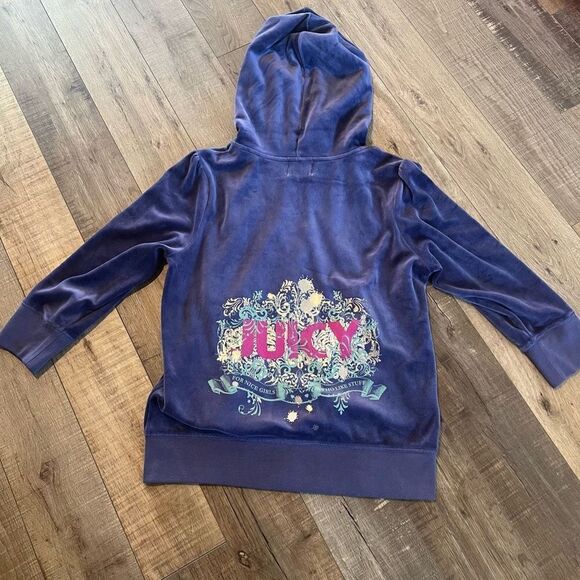 Y2K Juicy Couture Periwinkle Zip-Up Sweater Size Large - Picture 3 of 8